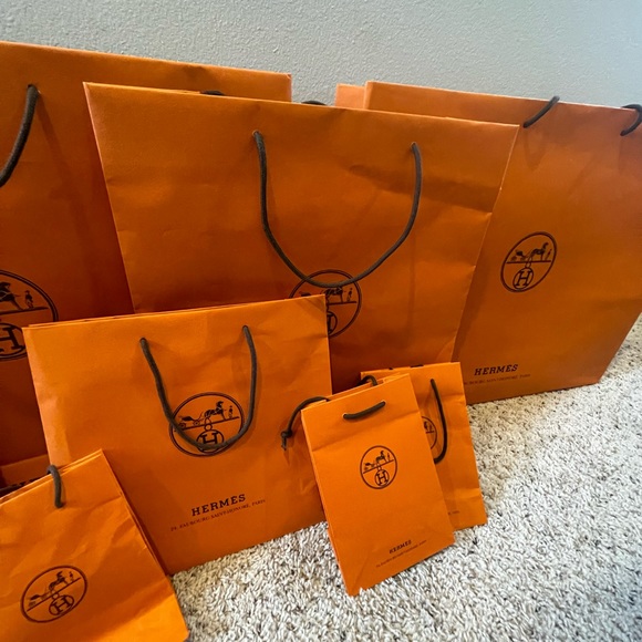 Lot of 8 Hermes Shopping Bags - Picture 3 of 3